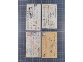 1872/74, Sammlung mit 30 Paketbegleitbriefen/Karten und drei Paketkarten sowie einer Vorderseite mit Mi.-Nr. 21a und L1 “HOLZ