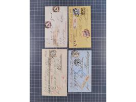 1872/74, Sammlung mit 30 Paketbegleitbriefen/Karten und drei Paketkarten sowie einer Vorderseite mit Mi.-Nr. 21a und L1 “HOLZ