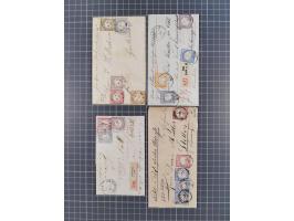 1872/74, Sammlung mit 30 Paketbegleitbriefen/Karten und drei Paketkarten sowie einer Vorderseite mit Mi.-Nr. 21a und L1 “HOLZ