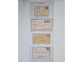 1872/74, umfangreiche Sammlung “Auslandsbriefe” mit ca. 70 Briefen und Karten mit besseren Frankaturen, R-Briefen, Grenzrayon