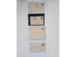 1872/74, umfangreiche Sammlung “Auslandsbriefe” mit ca. 70 Briefen und Karten mit besseren Frankaturen, R-Briefen, Grenzrayon