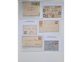1872/74, umfangreiche Sammlung “Auslandsbriefe” mit ca. 70 Briefen und Karten mit besseren Frankaturen, R-Briefen, Grenzrayon