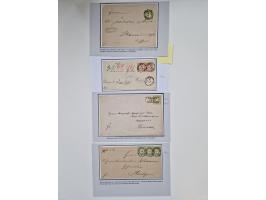 1872/74, umfangreiche Sammlung mit &nbsp;über 100 Briefen und Karten mit besseren Einzel- und Mehrfachfrankaturen, R- und Wer