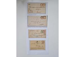 1872/74, umfangreiche Sammlung mit &nbsp;über 100 Briefen und Karten mit besseren Einzel- und Mehrfachfrankaturen, R- und Wer