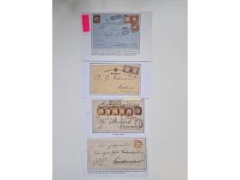 1872/74, umfangreiche Sammlung mit &nbsp;über 100 Briefen und Karten mit besseren Einzel- und Mehrfachfrankaturen, R- und Wer