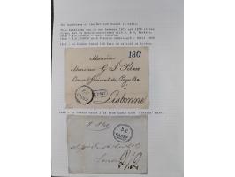 1839/57, 11 letters, all passing the British offices in Virgo or Cadiz, with different and interesting markings and cancels, 