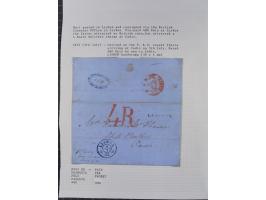 1839/57, 11 letters, all passing the British offices in Virgo or Cadiz, with different and interesting markings and cancels, 