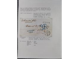 1839/57, 11 letters, all passing the British offices in Virgo or Cadiz, with different and interesting markings and cancels, 