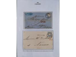 1872/74, Sammlung mit fast 90 Einzel- und Mehrfachfrankaturen der Wertstufen ⅓ Gr., 1 Gr., 2 Gr., 1 Kr. und 3 Kr. mit praktis