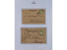 1872/74, Sammlung mit fast 90 Einzel- und Mehrfachfrankaturen der Wertstufen ⅓ Gr., 1 Gr., 2 Gr., 1 Kr. und 3 Kr. mit praktis