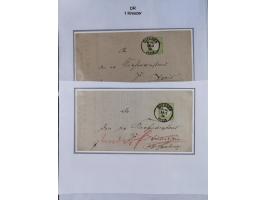 1872/74, Sammlung mit fast 90 Einzel- und Mehrfachfrankaturen der Wertstufen ⅓ Gr., 1 Gr., 2 Gr., 1 Kr. und 3 Kr. mit praktis