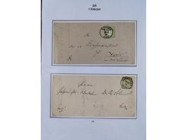 1872/74, Sammlung mit fast 90 Einzel- und Mehrfachfrankaturen der Wertstufen ⅓ Gr., 1 Gr., 2 Gr., 1 Kr. und 3 Kr. mit praktis