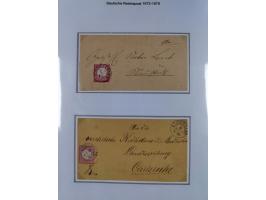 1872/74, Sammlung mit fast 90 Einzel- und Mehrfachfrankaturen der Wertstufen ⅓ Gr., 1 Gr., 2 Gr., 1 Kr. und 3 Kr. mit praktis