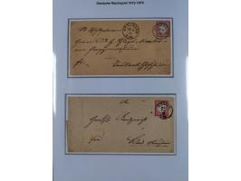 1872/74, Sammlung mit fast 90 Einzel- und Mehrfachfrankaturen der Wertstufen ⅓ Gr., 1 Gr., 2 Gr., 1 Kr. und 3 Kr. mit praktis