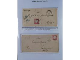 1872/74, Sammlung mit fast 90 Einzel- und Mehrfachfrankaturen der Wertstufen ⅓ Gr., 1 Gr., 2 Gr., 1 Kr. und 3 Kr. mit praktis