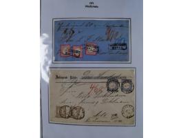 1872/74, Sammlung “Wertbriefe” mit 31 frankierten und zwei unfrankierten Wertbriefen. Dabei GSU mit Zufrankaturen, bessere Ei