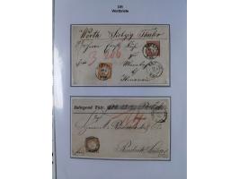1872/74, Sammlung “Wertbriefe” mit 31 frankierten und zwei unfrankierten Wertbriefen. Dabei GSU mit Zufrankaturen, bessere Ei