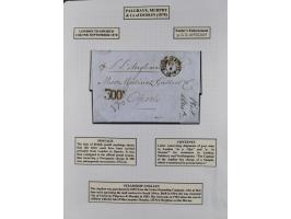1797/1871, 20 letters, all passing the British Post Offices in Lisbon, with different and interesting markings and cancels, a