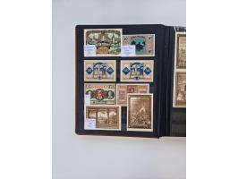 Notgeld-Serienscheine, saubere Sammlung in 16 meist dicken Steckalben, sauber nach Orten und Serien sortiert, überschlägig et