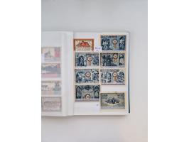 Notgeld-Serienscheine, saubere Sammlung in 16 meist dicken Steckalben, sauber nach Orten und Serien sortiert, überschlägig et