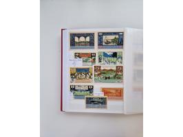 Notgeld-Serienscheine, saubere Sammlung in 16 meist dicken Steckalben, sauber nach Orten und Serien sortiert, überschlägig et