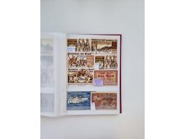 Notgeld-Serienscheine, saubere Sammlung in 16 meist dicken Steckalben, sauber nach Orten und Serien sortiert, überschlägig et