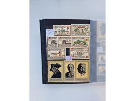 Notgeld-Serienscheine, saubere Sammlung in 16 meist dicken Steckalben, sauber nach Orten und Serien sortiert, überschlägig et