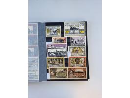 Notgeld-Serienscheine, saubere Sammlung in 16 meist dicken Steckalben, sauber nach Orten und Serien sortiert, überschlägig et