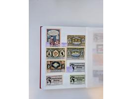 Notgeld-Serienscheine, saubere Sammlung in 16 meist dicken Steckalben, sauber nach Orten und Serien sortiert, überschlägig et