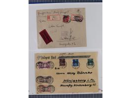 1920/23, interessante Partie mit über 60 Briefen und Karten, dabei R-Briefe, Flugpost, Bahnpost, etwas unterschiedliche, meis