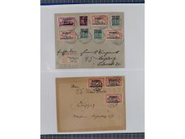 1920/23, interessante Partie mit über 60 Briefen und Karten, dabei R-Briefe, Flugpost, Bahnpost, etwas unterschiedliche, meis