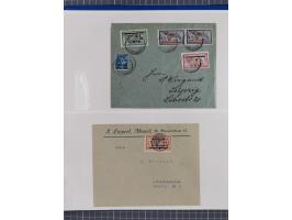 1920/23, interessante Partie mit über 60 Briefen und Karten, dabei R-Briefe, Flugpost, Bahnpost, etwas unterschiedliche, meis