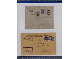 1920/23, interessante Partie mit über 60 Briefen und Karten, dabei R-Briefe, Flugpost, Bahnpost, etwas unterschiedliche, meis