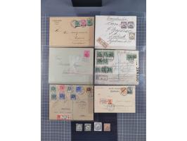 1895/1915, 25 Briefe und Karten, sowie ein Vorderseiter, inklusive Vorläufer, mit besseren Frankaturen und Verwendungen, dabe