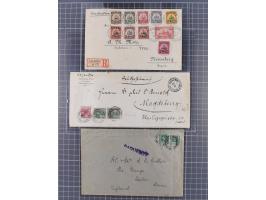 1895/1915, 25 Briefe und Karten, sowie ein Vorderseiter, inklusive Vorläufer, mit besseren Frankaturen und Verwendungen, dabe
