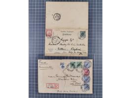 1895/1915, 25 Briefe und Karten, sowie ein Vorderseiter, inklusive Vorläufer, mit besseren Frankaturen und Verwendungen, dabe