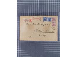 1895/1915, 25 Briefe und Karten, sowie ein Vorderseiter, inklusive Vorläufer, mit besseren Frankaturen und Verwendungen, dabe