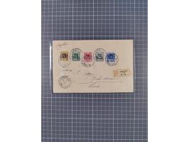 1915/19, 15 Briefen und Karten mit besseren, meist eingeschriebenen Frankaturen, teils Zensur, dabei 1916 R-Brief mit “STATIO