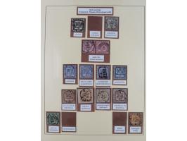 1851/68, gestempelte Sammlung inkl. Landpost-Portomarken und etlichen Farben. Dabei u.a. Mi.-Nr. 1a (tadellos, FA Stegmüller 