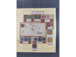 1850/67, gestempelte Sammlung inkl. 14 Briefen und Ganzsachen mit Farben, Paaren, schönen Briefstücken und weiteren Besonderh