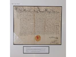 1683/1868, 'Impoststempel zur Steuerbegleichung auf vorgefertigtem Stempelpapier', einzigartige Ausstellungssammlung mit über