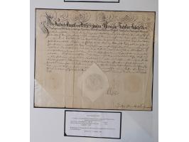 1683/1868, 'Impoststempel zur Steuerbegleichung auf vorgefertigtem Stempelpapier', einzigartige Ausstellungssammlung mit über