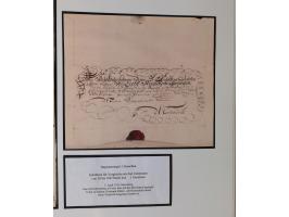 1683/1868, 'Impoststempel zur Steuerbegleichung auf vorgefertigtem Stempelpapier', einzigartige Ausstellungssammlung mit über