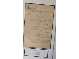 1683/1868, 'Impoststempel zur Steuerbegleichung auf vorgefertigtem Stempelpapier', einzigartige Ausstellungssammlung mit über