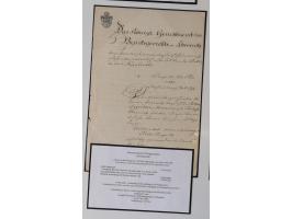 1683/1868, 'Impoststempel zur Steuerbegleichung auf vorgefertigtem Stempelpapier', einzigartige Ausstellungssammlung mit über