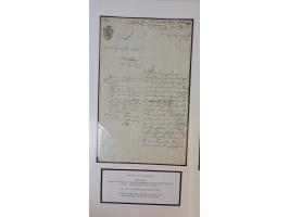 1683/1868, 'Impoststempel zur Steuerbegleichung auf vorgefertigtem Stempelpapier', einzigartige Ausstellungssammlung mit über