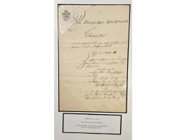 1683/1868, 'Impoststempel zur Steuerbegleichung auf vorgefertigtem Stempelpapier', einzigartige Ausstellungssammlung mit über