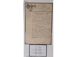 1683/1868, 'Impoststempel zur Steuerbegleichung auf vorgefertigtem Stempelpapier', einzigartige Ausstellungssammlung mit über