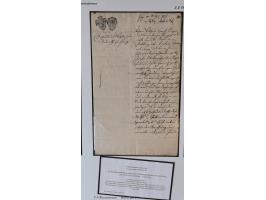 1683/1868, 'Impoststempel zur Steuerbegleichung auf vorgefertigtem Stempelpapier', einzigartige Ausstellungssammlung mit über