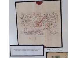 1683/1868, 'Impoststempel zur Steuerbegleichung auf vorgefertigtem Stempelpapier', einzigartige Ausstellungssammlung mit über